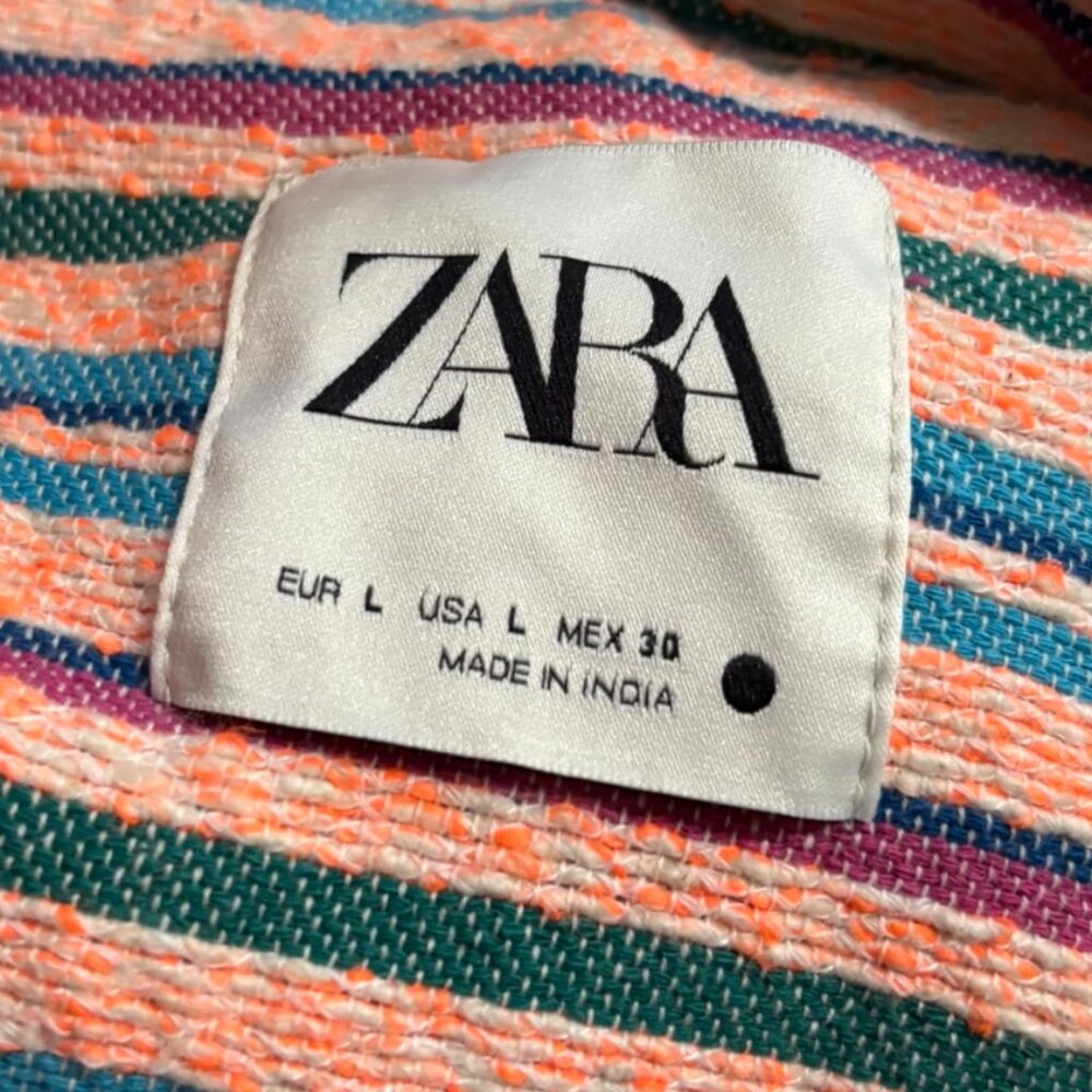 Zara Womens Open Front Textured Leslie Multicolor… - image 5